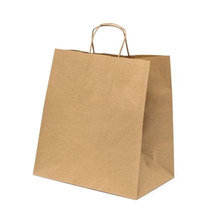 Papírový sáček Kraft 330x190x320mm hnědá 90 g/m2 s blokovým dnem