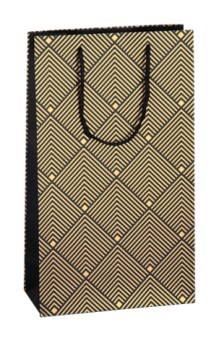 Vinná taška s dvojitým K.422SZZ černé zlato 210x100x360 mm