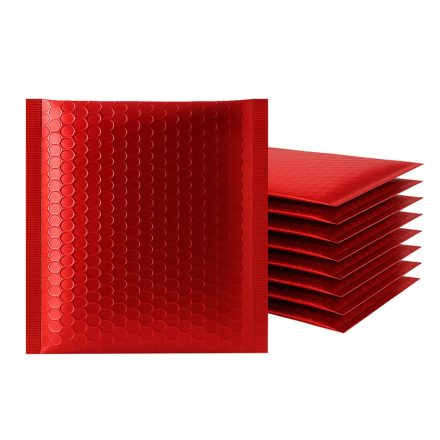Červené kovové bublinové obálky 165x165 mm 100 ks