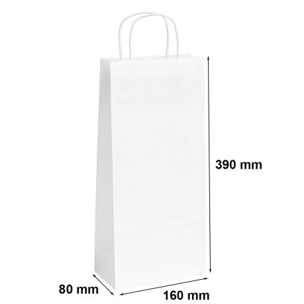 Papírové sáčky na bílé láhve v pásech 160x80x390 s rukojetí