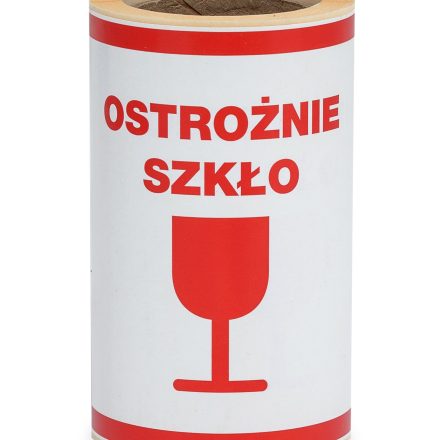 Varování nálepky Opatrně sklo 100x100 mm - 100 Válečkové ks