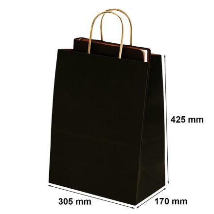 Velký dárkový pytel papír ornament černý 305x170x425 mm 23 l