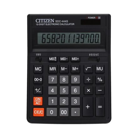 Občanská kancelářská kalkulačka SDC444S, 12 číslice, LCD, černá