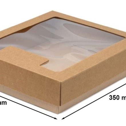 Módní box s oknem 350x300x90 mm hnědá