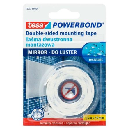 Montážní páska POWERBOND pro oboustranná zrcadla 19 mm x 1,5 m bílé