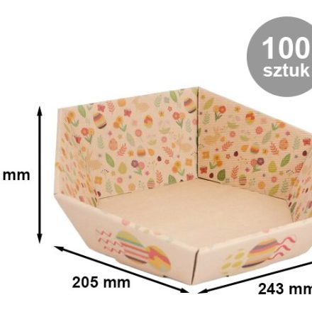 Velikonoční kartonový podnos WIOSNA 243x205x100 mm - Kit. 100 ks