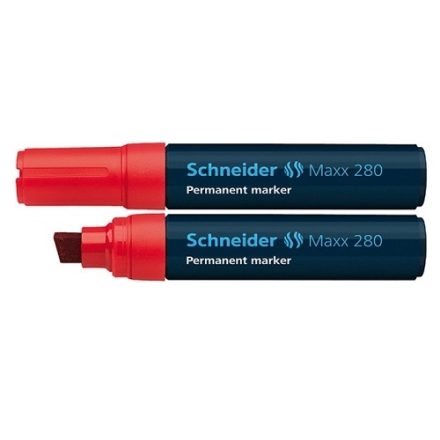 Marker Permanent Schneider Maxx 280 červená zkosená špička 4-12 mm