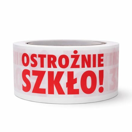 Obalová páska vytištěná s TROUBLE GLASS 48 mm x 66 m bílé PP 28 um