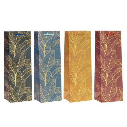 Lux dárkové tašky na láhev vína 12x9x35 cm směs vzorců 12 ks