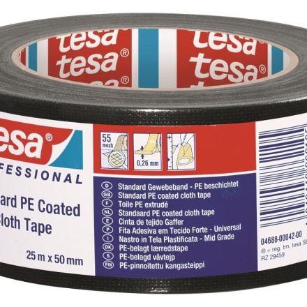 Páska na opravu gafferů TESA silná tkanina černá 50mm x 25m