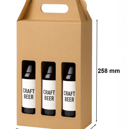 Kartónová deska s rukojetí a oknem 210x68x258mm kj 3 pivo F217