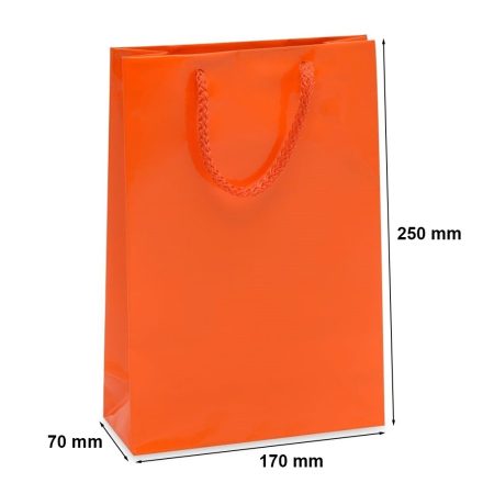 Vrstvené dárkové tašky 170x70x250 oranžová s rukojetí