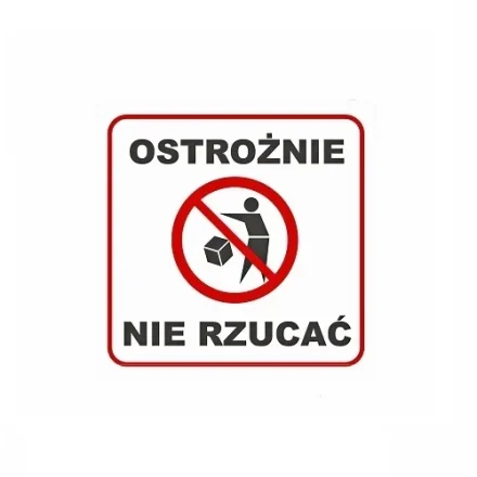 Nálepky Neházej pečlivě varovné štítky 100x100 mm 100 ks