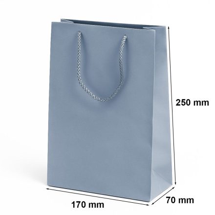 Stříbrný laminovaný papírový sáček s rukojetí 170x70x250 mm Prestige