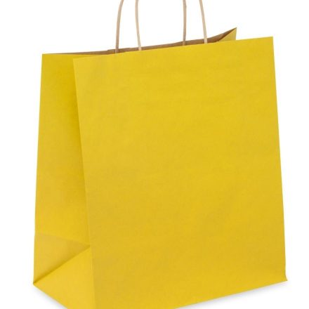 Nákupní tašky ze žlutého papíru 305x170x340 mm s rukojetí, 10 ks