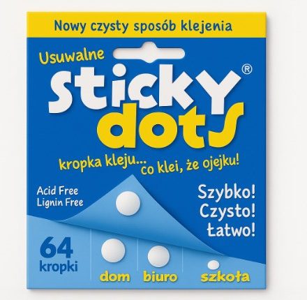 Odstranitelné lepicí tečky lepidlo tečky 12 mm k upevňování 64 ks