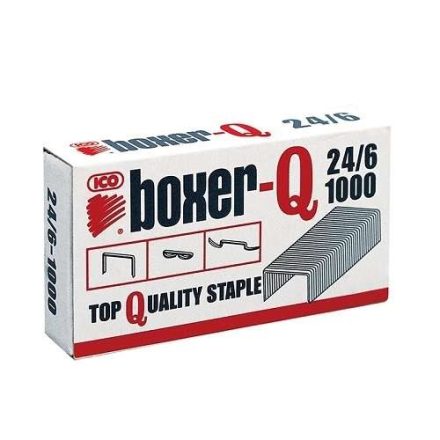 Kancelářské svorky ICO boxer- Q 24/6 mgalvanicky pokovené 1000 ks