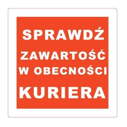 Informační nálepka Kontrola kurýrem 100x100 mm 100 ks