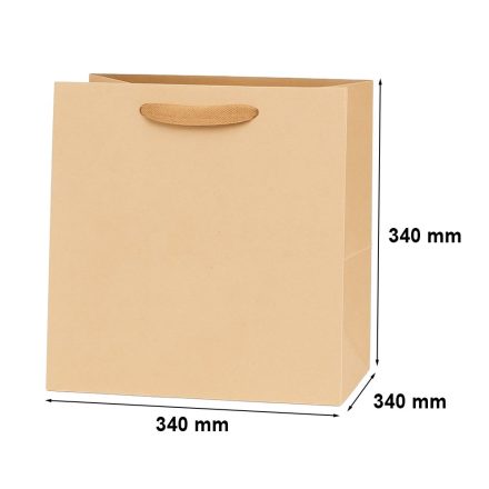 Papírový sáček Kraft 34x34x34 cm Q5 hnědá s blokovým dnem na