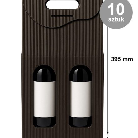 Módní krabice potažené černou na 2 víno 180x80x395 mm 10 ks