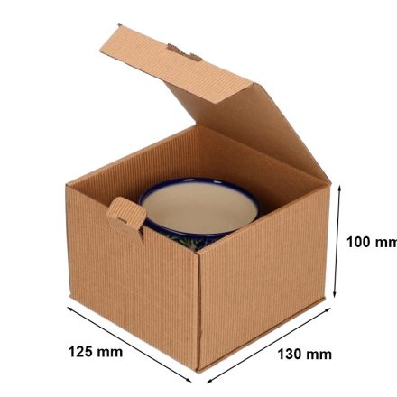 Kartónová deska 125x130x100 mm šedá kartonová krabice na kelímek