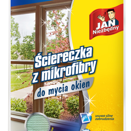 JN Stěrač mikrovlákna pro okna, okna a zrcadla bez pruhů