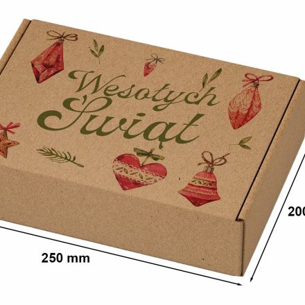 Kartónová vánoční krabička 250x200x100mm Veselé Vánoce, Bombayi.