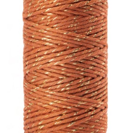 Bavlníková šňůra ornamentovaná na makrom zlatooranžové 2mm 100g 45m