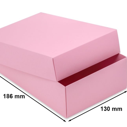 Kartónová dekorativní krabička 186x130x60 mm růžový prášek