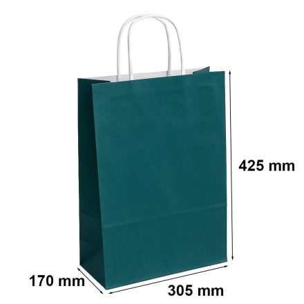 Zelený dárkový papírový sáček 305x170x425 mm ECOBAG 23 l 100 g/m2
