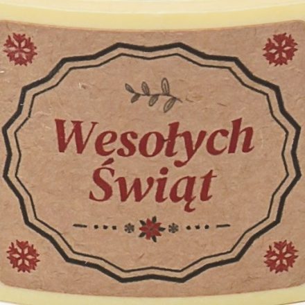 Vánoční nálepky Kraft Veselé Vánoce 35x40 mm, 200 ks