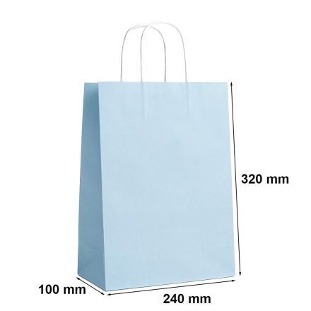 Prezentační papírová taška 240x100x320 pastelová modrá s rukojetí