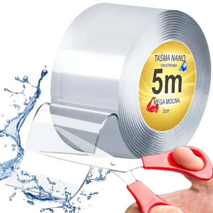 Dvojstranná páska NANO 30 mm x 5 m Transparentní opakované použití
