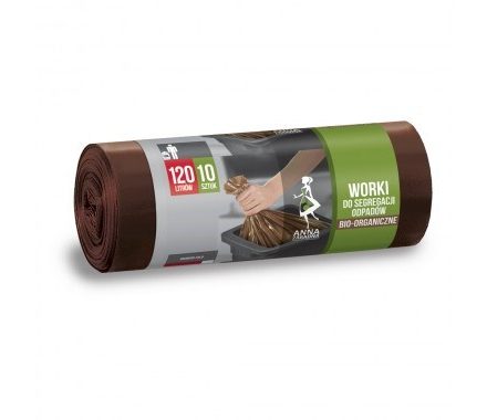 Odpadkový pytlík LDPE 120 l hnědá 30 Um A10, silná, 10 ks