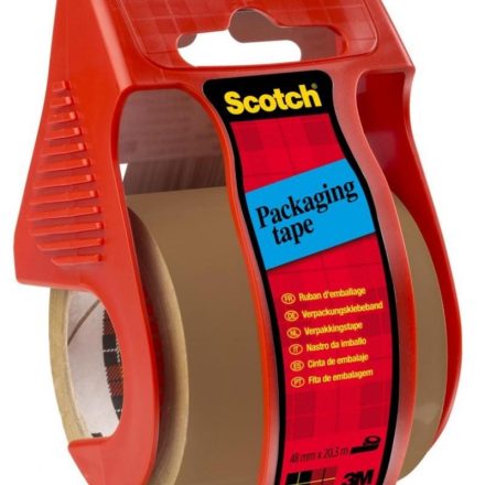 Mini dávkovač pro skotskou balicí pásku červená s páskou 48 mm x 20,3 m