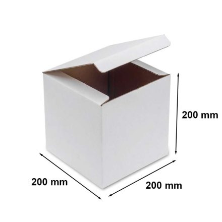 Uzavírací skříňka na kartony 200x200x200mm FEFCO 215 bílé