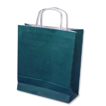 Papírový sáček zelený pro nakupování s rukojetí 305x170x340 mm 10 ks