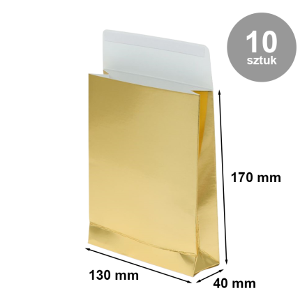 Kartónová obálka B6 130x170x40 mm zlato 220g 10 ks