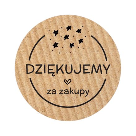 Kraft kulaté nálepky Děkujeme za nákupy 35 mm, 200 ks