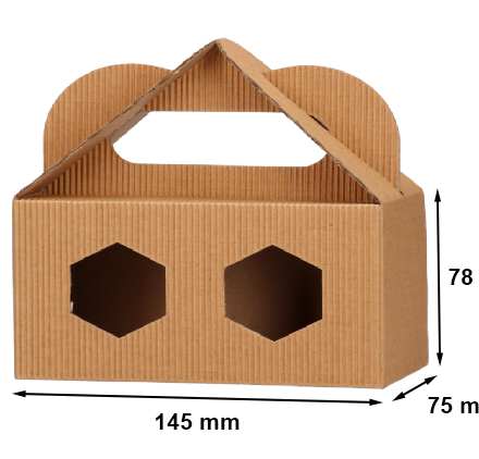 Kartónová krabička 2 sklenice 145x75x78mm s oknem