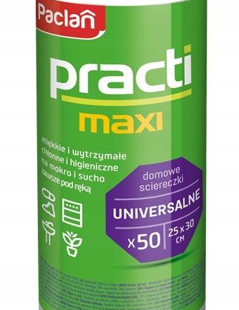 Paclan Prakti kolečkové ubrousky 50 ks 25 x 30 cm Chlonne White