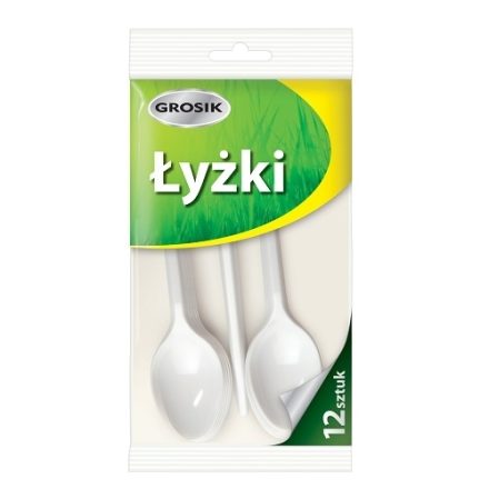 Lžíce jednorázové plastové mince 12 kousky pro večírek a piknik