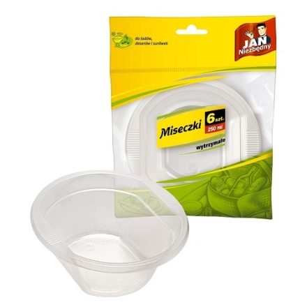 Plastové klapky jednorázové misky Jan Nezbytné 250 ml 6 ks
