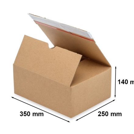 Kartónový e-commerce, hnědá krabička 350x250x140 mm F703
