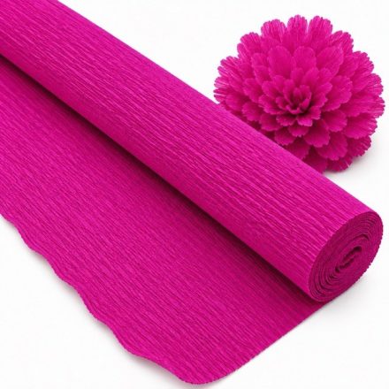 Italský krep 180 g/m2 fuxie 50x250 cm tlustý dekorativní papír