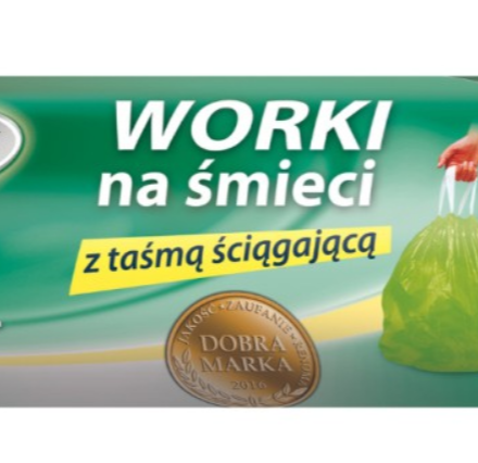 GROSIK Pevné pytle na odpadky HDPE zelená s páskou 60 l 10 ks
