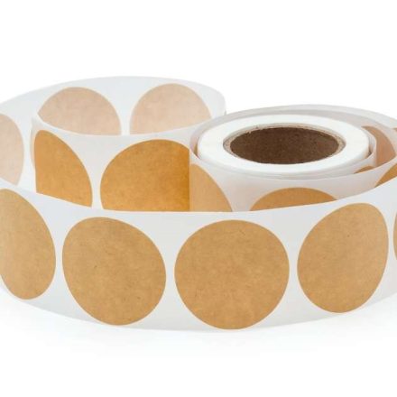 Kulaté nálepky EKO samolepicí jasný kraft fi 40 mm 250 ks