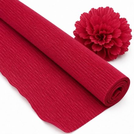 Italský krep 180g tmavě červená 50 x 250 cm floristický papír