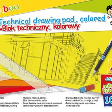 Technický blok A4 10 karty 150gsm mix barvy