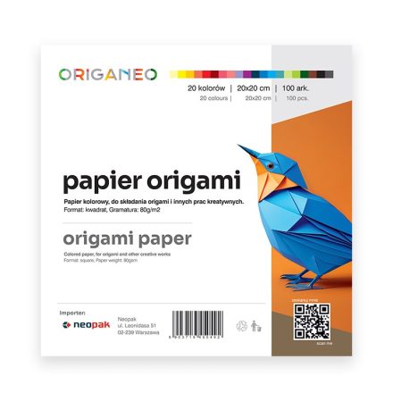 Papír pro origami ORIGANEO 20x20 cm mix barev 100 listy 80 g/m2